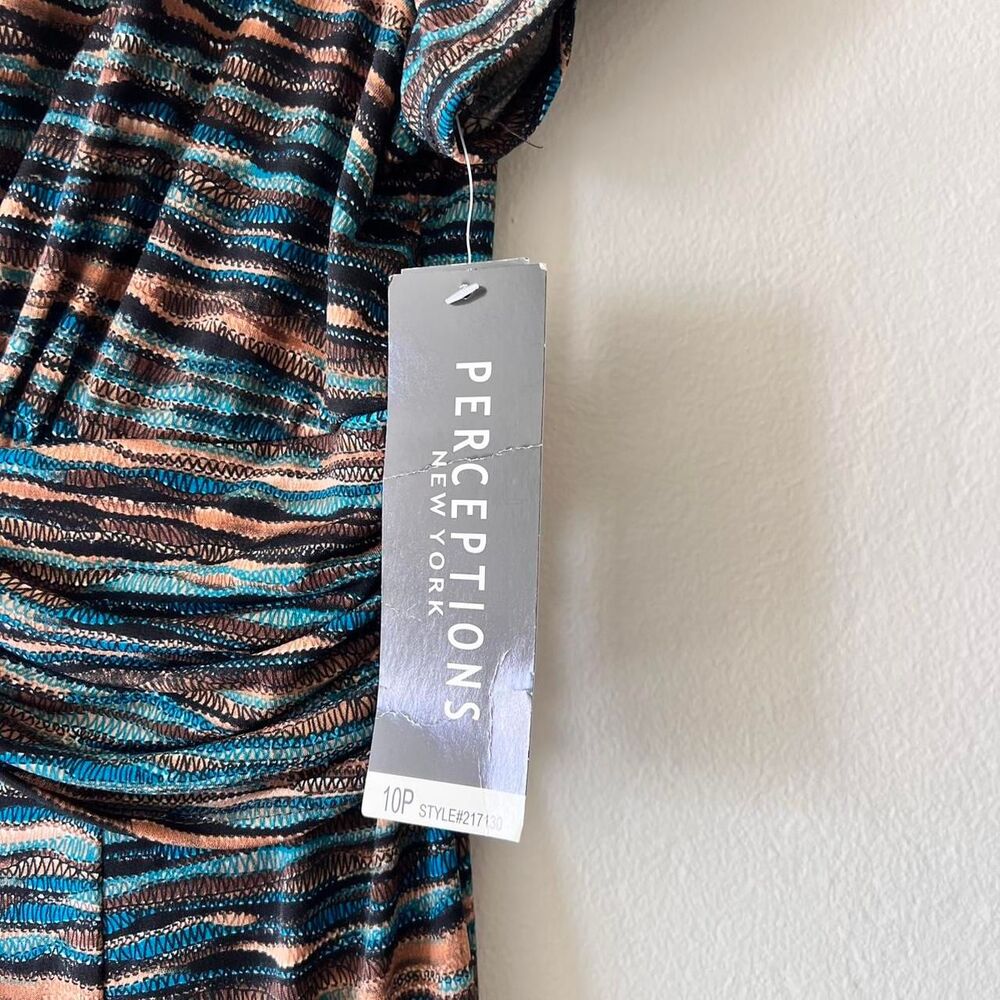 Vintage Y2K Perceptions v neck abstract pattern midi dress - Picture 5 of 5